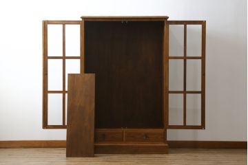 中古　美品!!　三越家具(現カントリーハウス)　Brugge(ブルージュ)　シンプルなデザインで取り入れやすいブックケース(本箱、本棚、書棚、収納棚、戸棚、キャビネット、飾り棚)(R-078050)
