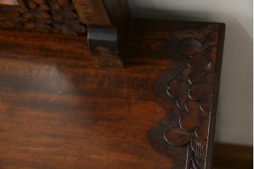 中古　美品!!　軽井沢彫り　咲き誇る桜の彫刻が華やかなドレッサー(鏡台、化粧台、ミラー)(R-078053)