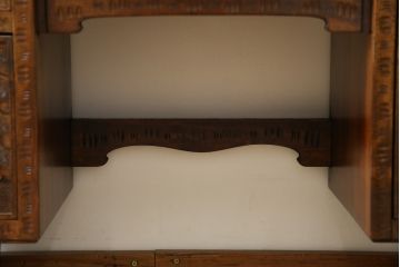 中古　美品!!　軽井沢彫り　咲き誇る桜の彫刻が華やかなドレッサー(鏡台、化粧台、ミラー)(R-078053)