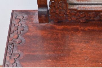 中古　美品!!　軽井沢彫り　咲き誇る桜の彫刻が華やかなドレッサー(鏡台、化粧台、ミラー)(R-078053)