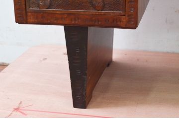 中古　美品!!　軽井沢彫り　咲き誇る桜の彫刻が華やかなドレッサー(鏡台、化粧台、ミラー)(R-078053)