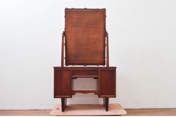 中古　美品!!　軽井沢彫り　咲き誇る桜の彫刻が華やかなドレッサー(鏡台、化粧台、ミラー)(R-078053)