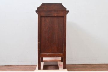 イギリスアンティーク　オーク材のシンプルなサイドキャビネット(電話台、花台、飾り台、収納棚、戸棚、英国)(R-078054)