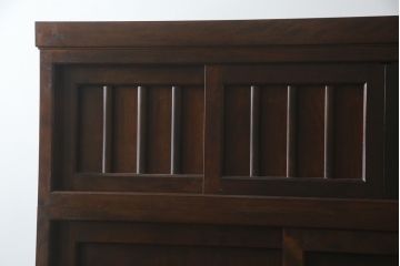 中古　美品　松本民芸家具　和モダンな雰囲気を醸し出す舞良型食器棚(キャビネット、水屋箪笥、収納棚、戸棚)(定価約133万円)(R-078077)