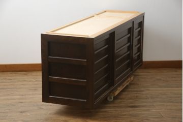 中古　美品　松本民芸家具　和モダンな雰囲気を醸し出す舞良型ローボード(サイドボード、テレビ台、テレビボード、リビングボード、収納棚、戸棚)(R-078079)