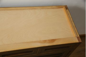 中古　美品　松本民芸家具　和モダンな雰囲気を醸し出す舞良型サイドボード(サイドキャビネット、収納棚、戸棚、テレビ台、テレビボード)(R-078080)