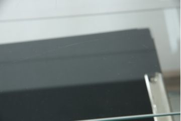 アメリカビンテージ　使い込まれた風合いが格好いい照明付き四面ガラスのメタルガラスケース(ショーケース、陳列棚、飾り棚、戸棚、キャビネット、キュリオケース、店舗什器、ヴィンテージ、ケビント)(R-078082)