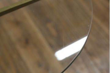 フランスビンテージ　真鍮(しんちゅう)フレームが上品さを醸し出すフレンチディスプレイスタンド(オープンラック、シェルフ、飾り棚、陳列棚、花台、店舗什器)(R-078083)