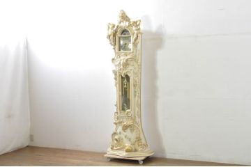 中古　美品!!　イタリア製　ブランド家具　豪華な装飾が魅力のロココ調ホールクロック(時計台、振り子時計、大型、ディスプレイ)(定価約240万円)(R-078088)