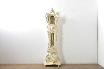 中古　美品!!　イタリア製　ブランド家具　豪華な装飾が魅力のロココ調ホールクロック(時計台、振り子時計、大型、ディスプレイ)(定価約240万円)(R-078088)