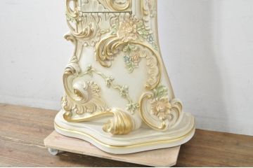 中古　美品!!　イタリア製　ブランド家具　豪華な装飾が魅力のロココ調ホールクロック(時計台、振り子時計、大型、ディスプレイ)(定価約240万円)(R-078088)