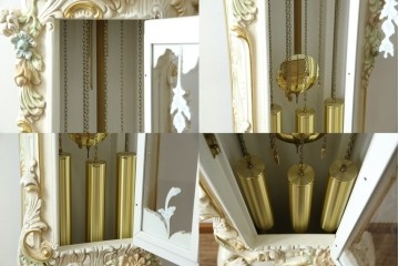 中古　美品!!　イタリア製　ブランド家具　分銅式　豪華な装飾が魅力のロココ調ホールクロック　定価約240万円相当　(R-078088)