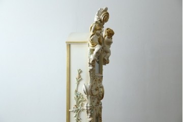 中古　美品!!　イタリア製　ブランド家具　分銅式　豪華な装飾が魅力のロココ調ホールクロック　定価約240万円相当　(R-078088)