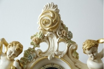 中古　美品!!　イタリア製　ブランド家具　分銅式　豪華な装飾が魅力のロココ調ホールクロック　定価約240万円相当　(R-078088)