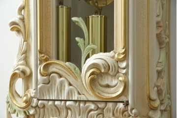 中古　美品!!　イタリア製　ブランド家具　分銅式　豪華な装飾が魅力のロココ調ホールクロック　定価約240万円相当　(R-078088)