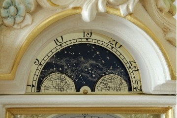 中古　美品!!　イタリア製　ブランド家具　分銅式　豪華な装飾が魅力のロココ調ホールクロック　定価約240万円相当　(R-078088)