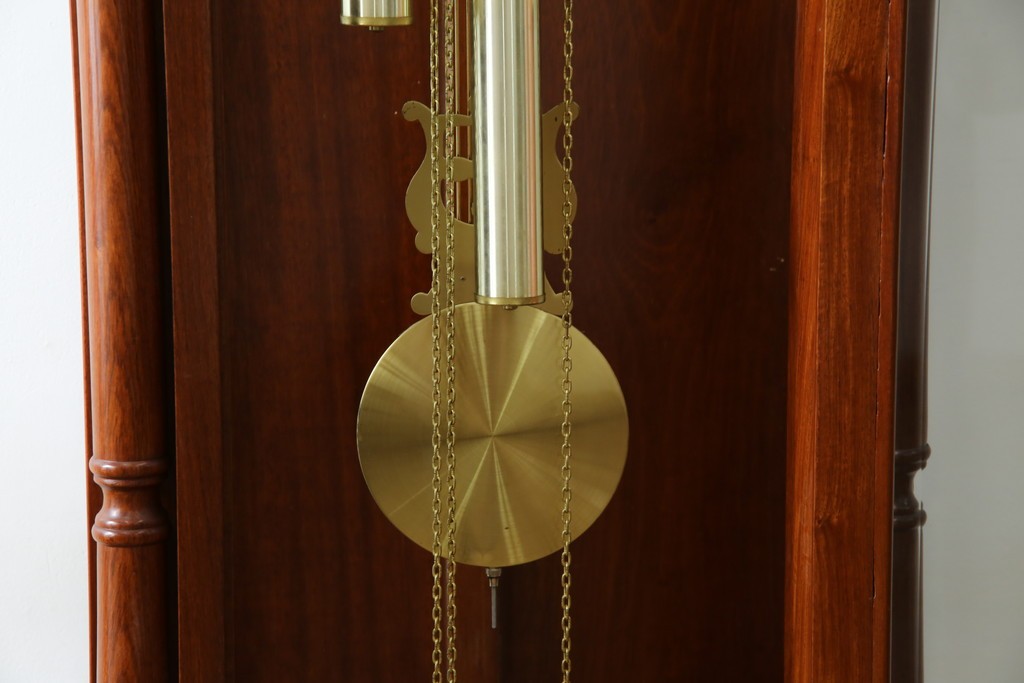 中古　美品　花梨(カリン)材　細やかな装飾が美しいホールクロック　(R-078089)