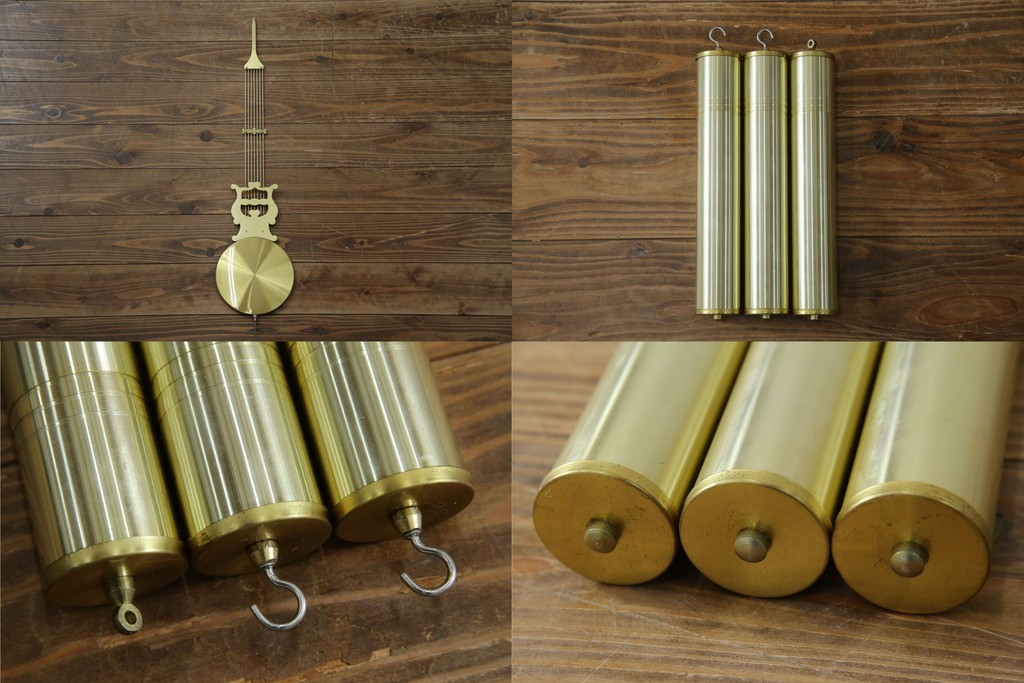 中古　美品　花梨(カリン)材　細やかな装飾が美しいホールクロック　(R-078089)