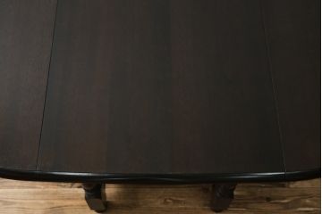 中古　美品　松本民芸家具　M型バタフライ卓(楕円)　凝った脚のデザインが優雅さを際立たせるバタフライテーブル(ドロップリーフテーブル、エクステンションテーブル、食卓、ダイニングテーブル、2人掛け、4人掛け、2P、4P)(定価約28万)(R-078100)