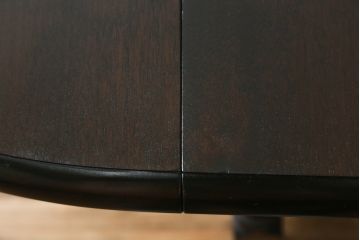 中古　美品　松本民芸家具　M型バタフライ卓(楕円)　凝った脚のデザインが優雅さを際立たせるバタフライテーブル(ドロップリーフテーブル、エクステンションテーブル、食卓、ダイニングテーブル、2人掛け、4人掛け、2P、4P)(定価約28万)(R-078100)