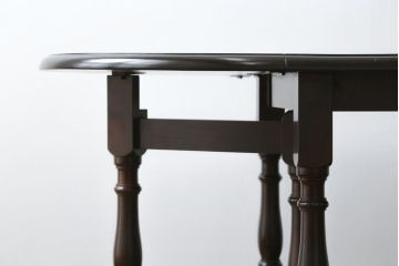 中古　美品　松本民芸家具　M型バタフライ卓(楕円)　凝った脚のデザインが優雅さを際立たせるバタフライテーブル(ドロップリーフテーブル、エクステンションテーブル、食卓、ダイニングテーブル、2人掛け、4人掛け、2P、4P)(定価約28万)(R-078100)