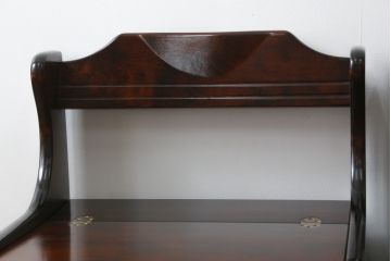中古　美品　山室家具製作所　民芸家具　北の匠　木のぬくもりを感じる収納付きベンチ2脚セット(板座チェア、椅子、イス、バラ売り可能)(R-078101)
