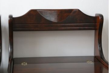中古　美品　山室家具製作所　民芸家具　北の匠　木のぬくもりを感じる収納付きベンチ2脚セット(板座チェア、椅子、イス、バラ売り可能)(R-078101)