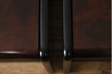中古　美品　山室家具製作所　民芸家具　北の匠　木のぬくもりを感じる収納付きベンチ2脚セット(板座チェア、椅子、イス、バラ売り可能)(R-078101)