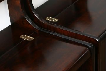 中古　美品　山室家具製作所　民芸家具　北の匠　木のぬくもりを感じる収納付きベンチ2脚セット(板座チェア、椅子、イス、バラ売り可能)(R-078101)