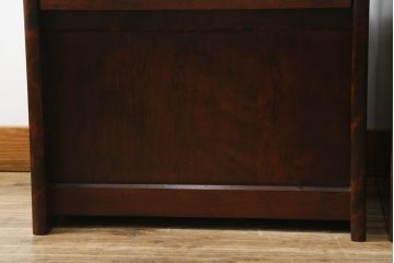 中古　美品　山室家具製作所　民芸家具　北の匠　木のぬくもりを感じる収納付きベンチ2脚セット(板座チェア、椅子、イス、バラ売り可能)(R-078101)