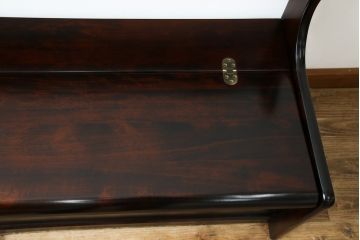 中古　美品　山室家具製作所　民芸家具　北の匠　木のぬくもりを感じる収納付きベンチ(板座チェア、長椅子、イス)(R-078102)