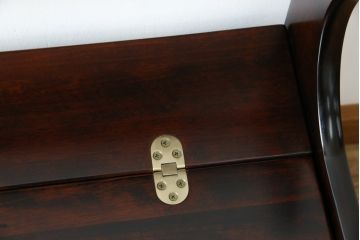 中古　美品　山室家具製作所　民芸家具　北の匠　木のぬくもりを感じる収納付きベンチ(板座チェア、長椅子、イス)(R-078102)