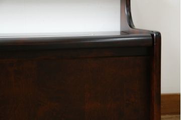 中古　美品　山室家具製作所　民芸家具　北の匠　木のぬくもりを感じる収納付きベンチ(板座チェア、長椅子、イス)(R-078102)