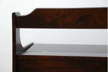 中古　美品　山室家具製作所　民芸家具　北の匠　木のぬくもりを感じる収納付きベンチ(板座チェア、長椅子、イス)(R-078102)