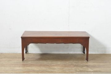 和製アンティーク　美品!!　上手物!!　総欅(ケヤキ)材　引き出し付き!　小振り　シンプルな中にもこだわりが感じられる造りの良い文机(座机、ローテーブル、センターテーブル、作業台、ワークデスク、在宅用、在宅ワーク用)(R-078105)