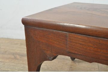 和製アンティーク　美品!!　上手物!!　総欅(ケヤキ)材　引き出し付き!　小振り　シンプルな中にもこだわりが感じられる造りの良い文机(座机、ローテーブル、センターテーブル、作業台、ワークデスク、在宅用、在宅ワーク用)(R-078105)