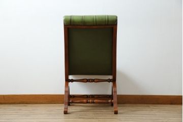 中古　超美品!!　スペイン製　バロッサバレンティ(VARO,S.A. VALENTI)　本革(レザー)　こだわりの空間のアクセントになるチェスターチェア(スリッパチェア、イージーチェア、サイドチェア、パーソナルチェア、椅子、イス)(定価約37万円)(R-078116)