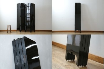 アジアンビンテージ　韓国　花鳥図の螺鈿(ラデン)細工が美しい4連衝立て　定価約120万円　(R-078123)