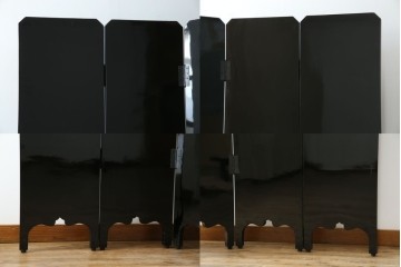 アジアンビンテージ　韓国　花鳥図の螺鈿(ラデン)細工が美しい4連衝立て　定価約120万円　(R-078123)