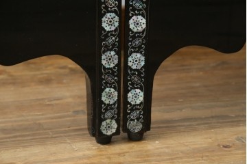 アジアンビンテージ　韓国　花鳥図の螺鈿(ラデン)細工が美しい4連衝立て　定価約120万円　(R-078123)