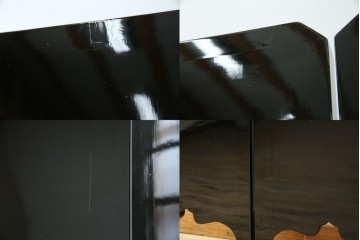 アジアンビンテージ　韓国　花鳥図の螺鈿(ラデン)細工が美しい4連衝立て　定価約120万円　(R-078123)