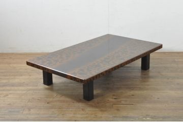 中古　美品!!　輪島塗り　独特の存在感を放つ蒔絵座卓(ローテーブル、センターテーブル、リビングテーブル)(定価約190万円)(R-078131)