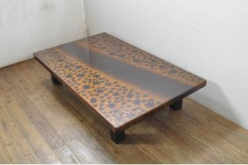 中古　美品!!　輪島塗り　独特の存在感を放つ蒔絵座卓(ローテーブル、センターテーブル、リビングテーブル)(定価約190万円)(R-078131)