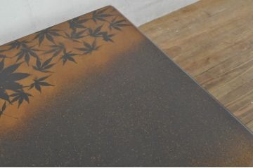 中古　美品!!　輪島塗り　独特の存在感を放つ蒔絵座卓(ローテーブル、センターテーブル、リビングテーブル)(定価約190万円)(R-078131)
