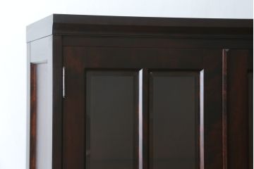 中古　北海道民芸家具　HM114K　シックで洗練された佇まいが魅力的な本箱(ブックケース、キャビネット、飾り棚、収納棚、食器棚)(R-078148)