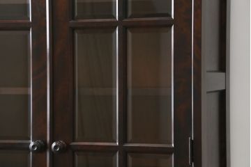 中古　北海道民芸家具　HM114K　シックで洗練された佇まいが魅力的な本箱(ブックケース、キャビネット、飾り棚、収納棚、食器棚)(R-078148)