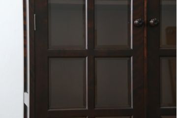 中古　北海道民芸家具　和洋どちらのお部屋にも馴染むブックケース(本箱、書棚、収納棚、戸棚、キャビネット、飾り棚)(R-078150)