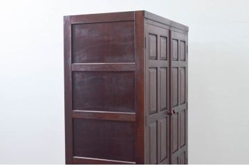 中古　美品　松本民芸家具　D型洋服タンス　引き出しが2杯付いたワードローブ(洋服タンス、衣装タンス)(定価約58万円)(R-078154)