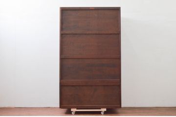 中古　美品　松本民芸家具　D型洋服タンス　引き出しが2杯付いたワードローブ(洋服タンス、衣装タンス)(定価約58万円)(R-078154)