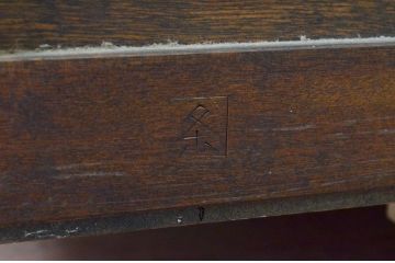 中古　美品　松本民芸家具　D型洋服タンス　引き出しが2杯付いたワードローブ(洋服タンス、衣装タンス)(定価約58万円)(R-078154)
